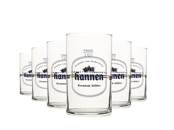 6x Hannen Alt Brauerei Becher 0,2l Sahm Bierglas Bier Glas