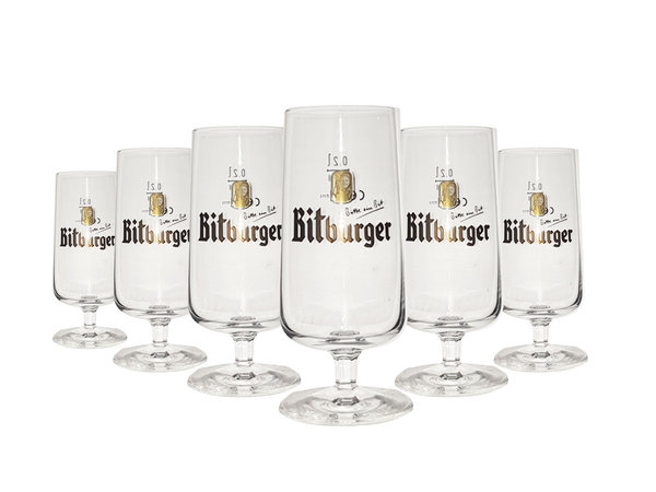 6x Bitburger Bier Glas 0,2l Tulpe Bierglas Gläser Biergläser