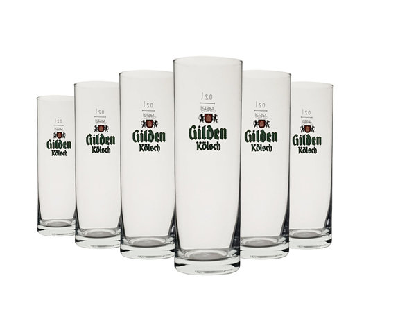 6x Gilden Kölsch Bier Glas 0,2l Stange Gläser Biergläser Bierglas