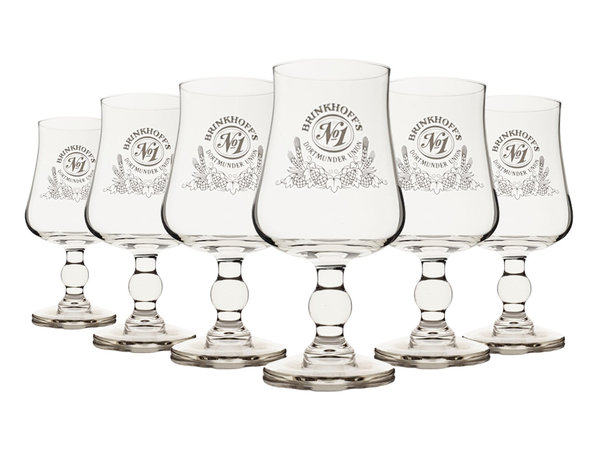 6x Brinkhoffs Glas 0,3l Bierglas Gläser Pokalglas Tulpe Biergläser
