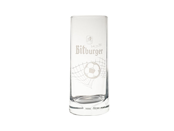 Bitburger Bier Brauerei Bierglas im Fußball Design