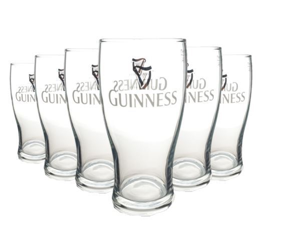 6x Guinness Biergläser 0,4 l Pint Glas Gläser Biergläser Doppel Logo