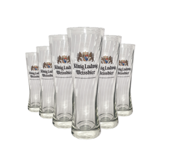 6x König Ludwig Bier Glas Weizenglas 0,5l Bierglas Gläser, Biergläser