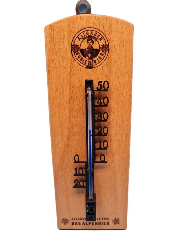 Allgäuer Büble Thermometer Außen Innen Garten Außenthermometer Holz Deko