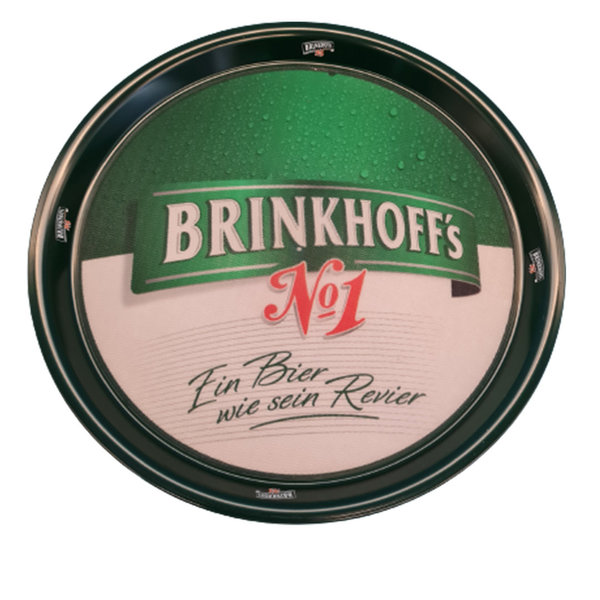 Brinkhoffs Serviertablett Kellnertablett Rund BierTablett schwarz 37cm Gastro