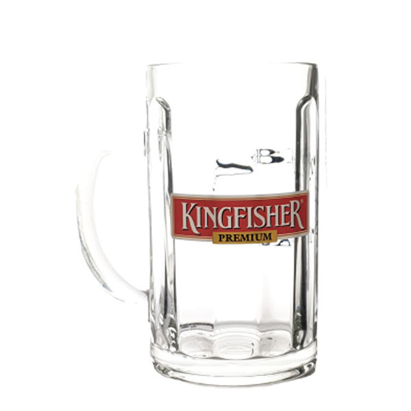 Kingfisher Krug Seidel 0,5l Bangalore Bierglas Glas Bier Humpen Gläser Henkel