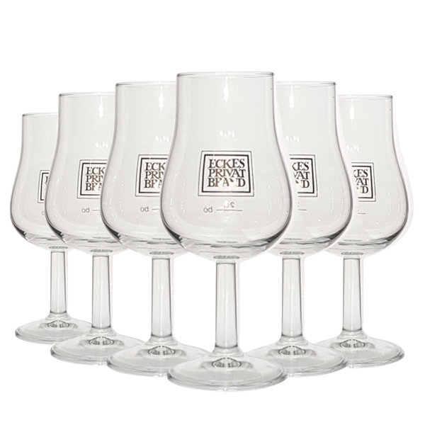 6x Eckes Weinbrand Gläser Privat Brand Stielglas Nosing Glas Schnaps Bar