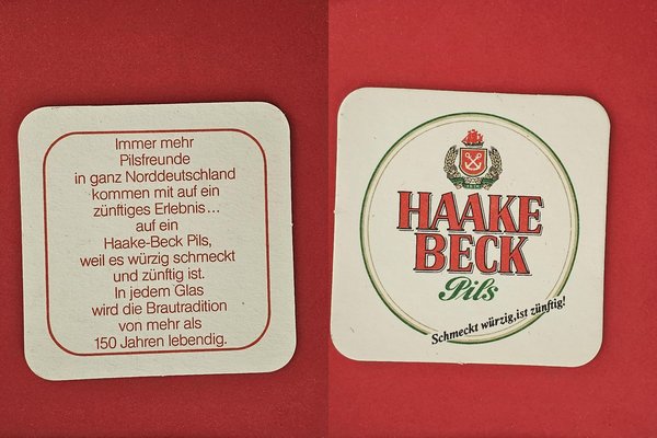 Haacke Beck Brauerei Bierdeckel Bierfilz Coaster Beermat