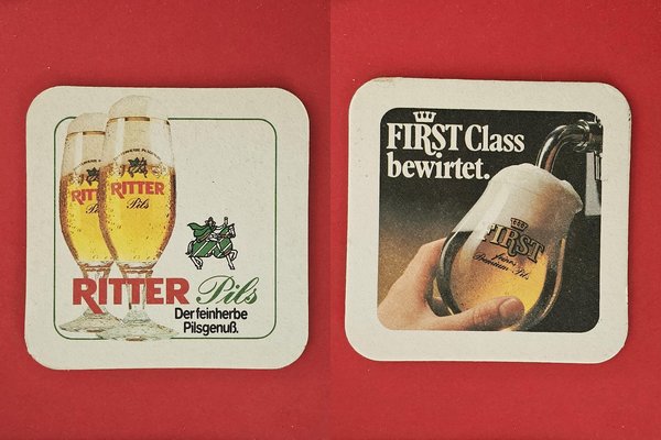 Ritter First Class Brauerei Bierdeckel Bierfilz Coaster Beermat