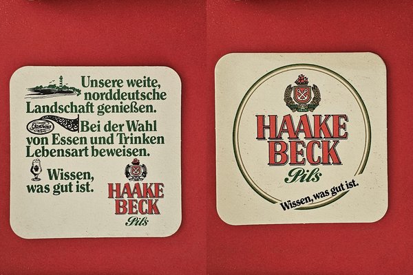 Haake Beck Brauerei Bierdeckel Bierfilz Coaster Beermat