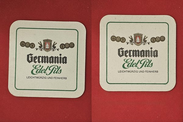 Germania Logo beidseitig Brauerei Bierdeckel Bierfilz Coaster Beermat