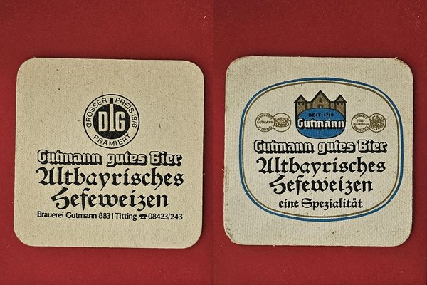 Gutman gutes Bier Hefeweizen Brauerei Bierdeckel Bierfilz Coaster Beermat