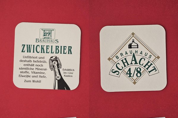 Brauhaus Schacht 4/4 Zwickelbier Brauerei Bierdeckel Coaster Beermat