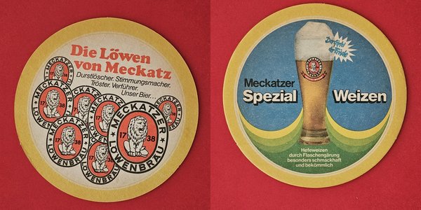 Meckatzer Löwen von Meckatz Brauerei Bierdeckel Coaster Beermat