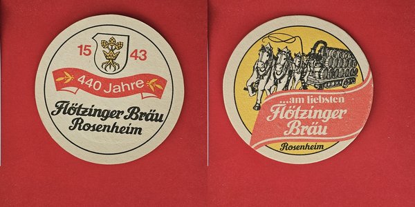 Flötzinger Bräu Rosenheim Brauerei Bierdeckel Coaster Beermat