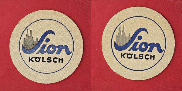 Sion Kölsch blaue Schrift Brauerei Bierdeckel Coaster Beermat