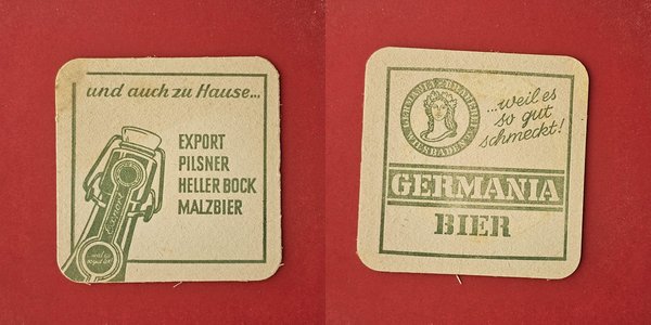 Germania Wiesbaden -und auch zu Hause… Brauerei Bierdeckel Coaster Beermat