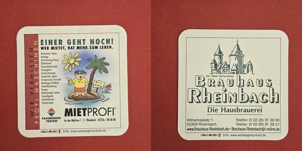 Rheinbach Einer geht noch Brauerei Bierdeckel Coaster Beermat