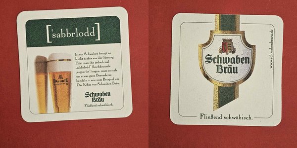 Schwabenbräu sabbrlodd Brauerei Bierdeckel Coaster Beermat