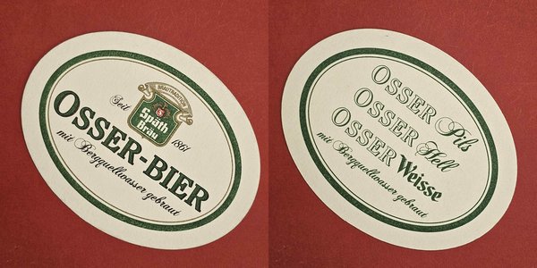 Späth Bräu oval Osser-Bier Brauerei Bierdeckel Coaster Beermat