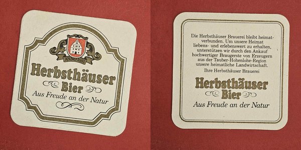 Herbsthäuser Freude an Natur Brauerei Bierdeckel Coaster Beermat