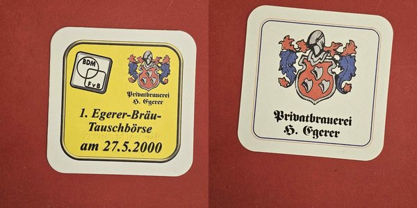 Egerer Tauschbörse 2000 Brauerei Bierdeckel Coaster Beermat