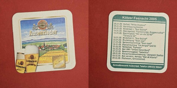 Autenried Kötzer Fasnacht 2004 Brauerei Bierdeckel Coaster Beermat