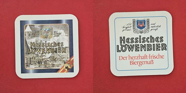 Hessisches Löwenbier Schneedächer Brauerei Bierdeckel Coaster Beermat
