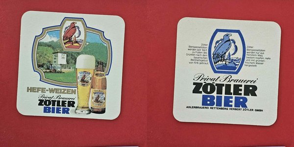 Adlerbrauerei Rettenberg Bierflasche mit Glas Brauerei Bierdeckel Coaster Beermat