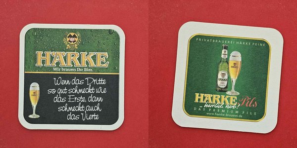 Härke Peine – Wenn das Dritte….Brauerei Bierdeckel Coaster Beermat