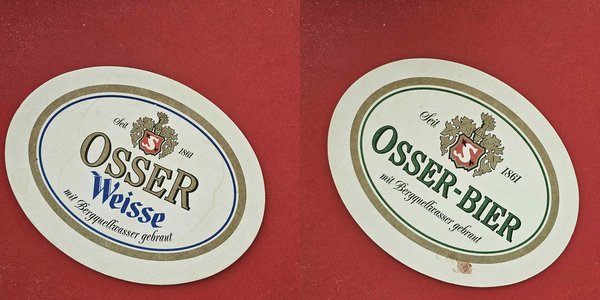 Osser Weise oval goldene Umrandung Brauerei Bierdeckel Coaster Beermat