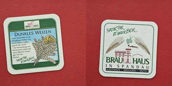 Brauhaus Spandau Dunkles Weizen Brauerei Bierdeckel Coaster Beermat