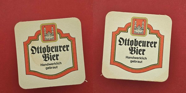 Ottobeurer Bier rote Umrandung Brauerei Bierdeckel Coaster Beermat