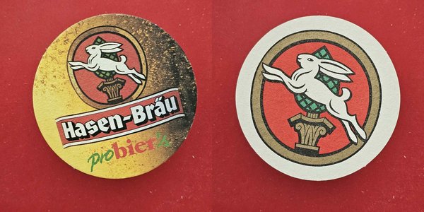 Hasen-Bräu probier*s Brauerei Bierdeckel Coaster Beermat