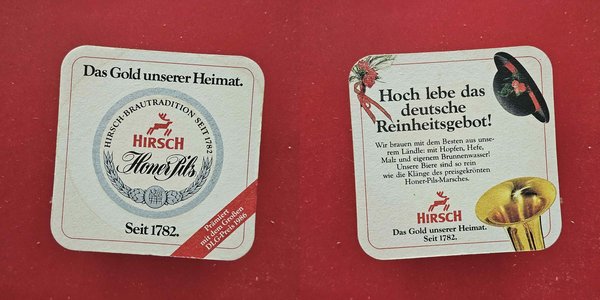 Hirsch Reinheitsgebot Brauerei Bierdeckel Coaster Beermat