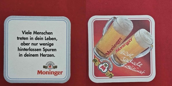 Grünwinkel Moninger Viele Menschen treten.. Brauerei Bierdeckel Coaster Beermat