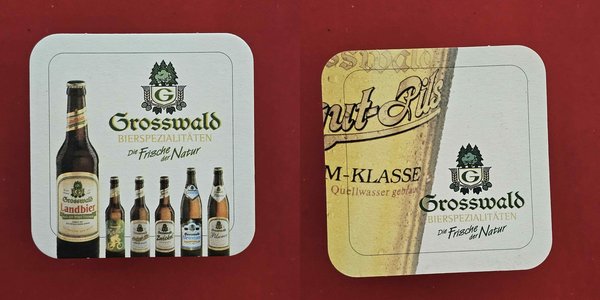 Grosswald 6 Bierflaschen Brauerei Bierdeckel Coaster Beermat