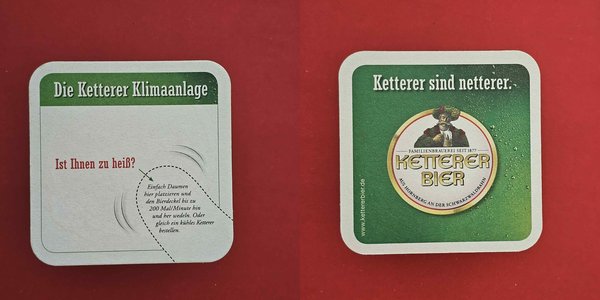 Ketterer Hornberg Klimaanlage Brauerei Bierdeckel Bier