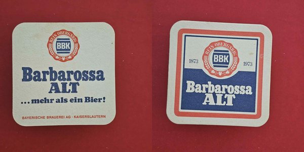 Bayerische Brauerei Kaiserslautern Barbarossa Alt Brauerei Bierdeckel Bier