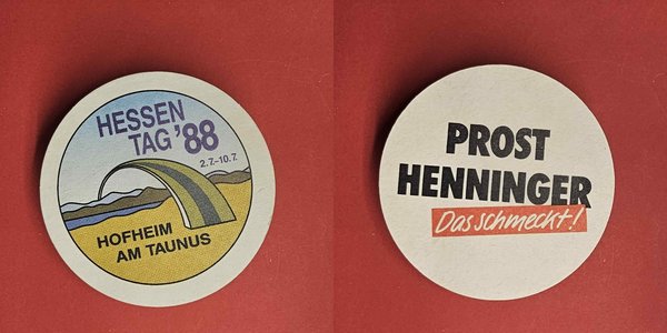 Henninger Hessen Tag '88 Brauerei Bierdeckel Bier